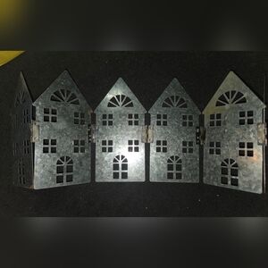 Tin Metal Stand Up Streetscape Village Houses Shelf Decor~Country/Primitive